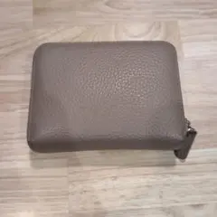 LASIEM 本革 グレージュ 二つ折りミニ財布　 大容量 じゃばら24ポケット