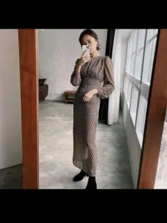 Link リッチパターンレディワンピース　オケージョンドレス