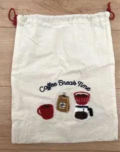 巾着 コーヒー 刺繍
