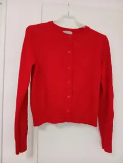 H&M ファインニットカーディガン M レッド 赤