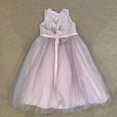 フレアドレス ピンク 刺繍入り　130