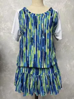 【USED】テニスウェア ワンピース ブルーストライプ柄