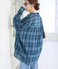FREAK'S STORE 限定　ビッグシルエット チェック ボリュームシャツ