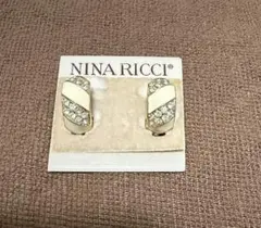 NINA RICCI ストライプクリスタルイヤリング