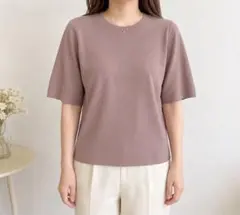 OPAQUE.CLIP 半袖ニット クルーネックトップス　オペークドットクリップのサムネイル