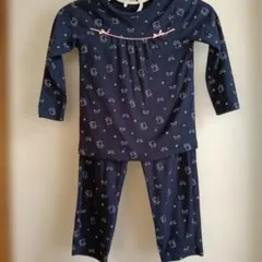 猫柄ネイビーパジャマ 130cm