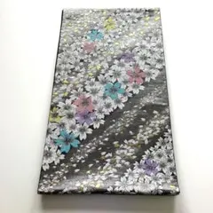 振袖用他袋帯 花柄 黒色　Cのサムネイル