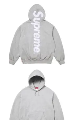 新品未使用) Supreme パーカー グレー XLサイズ 背面ビッグロゴ - メルカリ