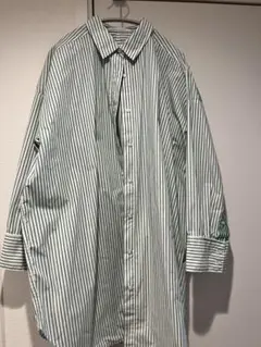 AMERICAN HOLIC 緑と白のストライプ 長袖シャツ M