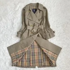 バーバリーズ トレンチコート ノバチェック 七分袖 カーキ ヴィンテージ 英国製