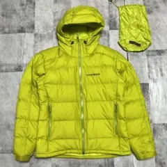 モンベル　mont-bell パーマフロストライトダウンパーカ　黄緑　収納袋付き