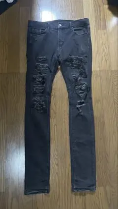 Nnahzou様専用 ミニマル ダメージ スキニーデニムパンツ ブラック34