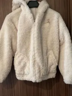 mezzo piano フリースジャケット フード付き