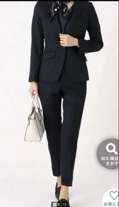 レディーススーツ　3点セット　ネイビー　AOKI　無地