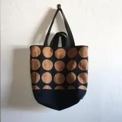 柿渋染め　7センチドットの2wayタイプショルダートートバッグ