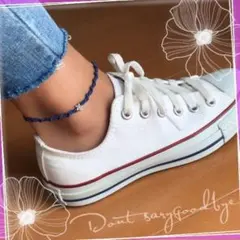 アンクレット　ワックスコード ネイビー