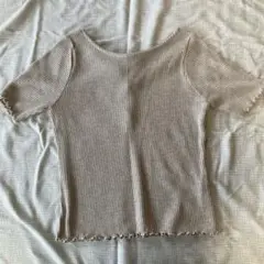 flower ベージュTシャツ Fサイズのサムネイル