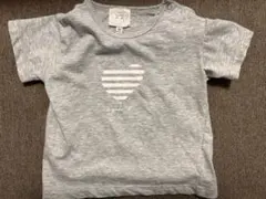アニエスb. ストライプハートプリントTシャツ（グレー）
