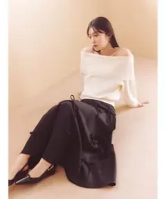 FRAY I.D】オフショルコンビリボンリブニットワンピース - メルカリ