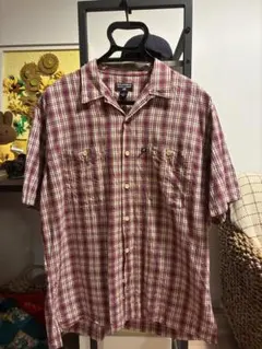 POLO JEANS マドラスチェック 半袖 開襟シャツ L インド綿のサムネイル