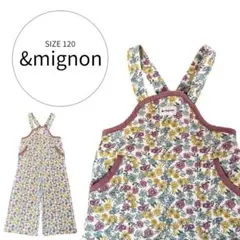 【新品タグ付】&mignon アンドミニョン　キルト　オーバーオール　１２０cm