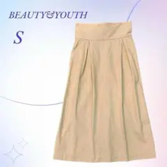 ビューティー＆ユース／ハイウエスト タックフレアスカート ミディ丈