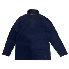 POLO RALPH LAUREN 薄手 ハーフジップ ロングスリーブ 紺 L