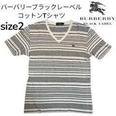 BURBERRY BLACK LABEL Vネック Tシャツ size2 グレー
