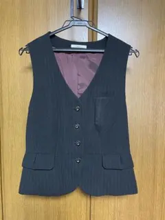 ボンマックス♪事務服Amatir ストライプベスト　11号　黒