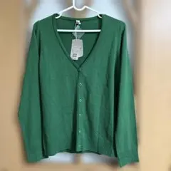 新品未使用 カーディガン グリーン 緑 アクリル素材