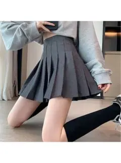 GRL インパン裏地付きプリーツミニスカート グレー