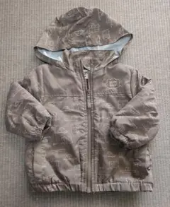 モコモコ車のイラスト総柄フード付きジャンバーアウター 80センチ