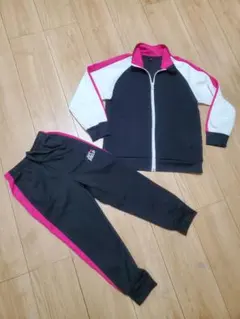 ジャージセット 黒/白/ピンク サイズ120