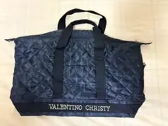 【美品】VALENTINO CHRISTY ボストンバッグ ネイビー 大容量