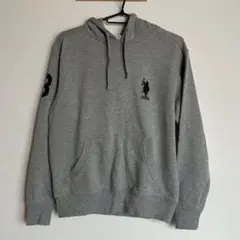U.S. POLO ASSN. グレー フード付きパーカー M