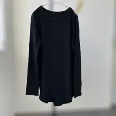 超美品　ドゥーズエムクラス　ワッフル地 ロングＴシャツ　BLACK