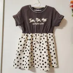 101匹わんちゃん ダルメシアン　ドット柄ドッキングワンピース　バウンドコーデ