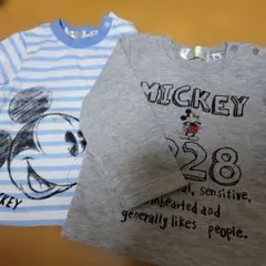 ミッキーマウス 長袖カットソー 80cm二枚セット