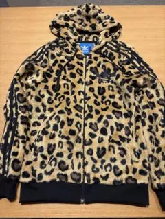 櫻井翔着用モデル　adidas ヒョウ柄 フード付きパーカー XS
