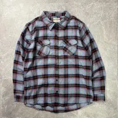 Vintage〈flannel check shirt 90s XL gray〉