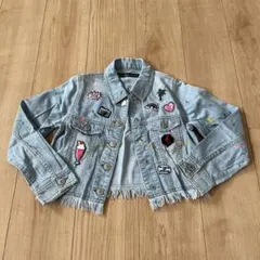 シスタージェニィ　130 デニムジャケット　Gジャン　ダメージ　ワッペン