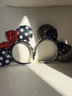 ミニーマウス風カチューシャ2個セット