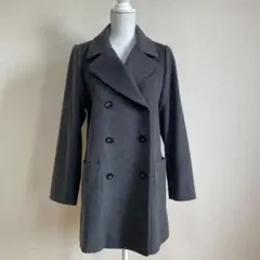 未使用 INTELLECTION グレー カシミア混コート 42 日本製 秋冬