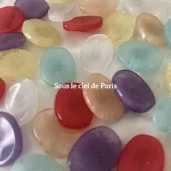 レトロボタンまとめ売り◆大人可愛いクリアボタン30個◆ヴィンテージ◆昭和レトロ