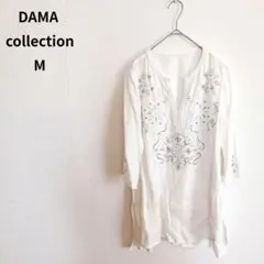 新品dinosダーマコレクション ビーズスパンコール刺繍チュニック七分袖 リネンのサムネイル