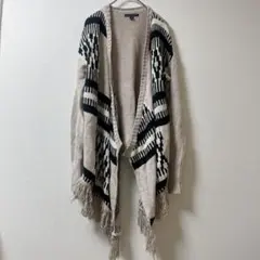 希少 アメリカンイーグル フリンジ カーディガン ネイティブ柄 ガウン ニット