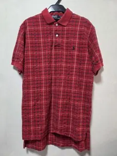 Polo by Ralph Lauren 赤 チェック柄 ポロシャツ M