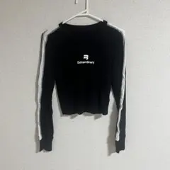 DAZY ブラック クロップド トレーナー