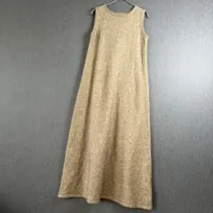 titivate ティティベイト ノースリーブ ロングニットワンピースベージュS
