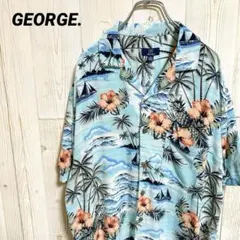 00s Y2K GEORGE. アロハシャツ トロピカル 総柄 Mのサムネイル